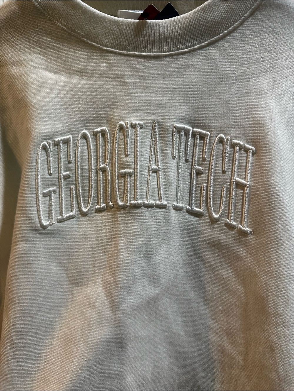 NWT Champion‎ Reverse Weave Cropped Georgia Tech Sweatshirt White ACC M - Picture 2 of 8